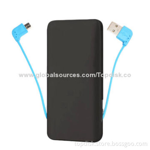 Emergency power bank chargers for mobile phones with cables